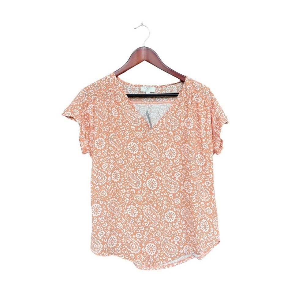 LOFT Outlet Women’s Petite Paisley V-Neck Blouse  Size Small NWT Cottagecore